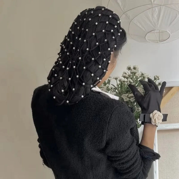 "Phyllida" Pearl Mesh Snood Hat