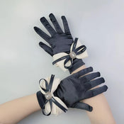 "Sabina" Camellia Satin Gloves width=100 