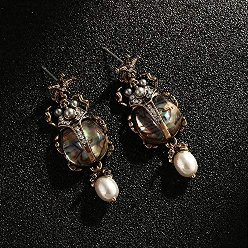 "Tacita" Beetle Shell Earrings
