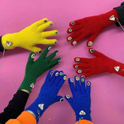 "Gemelion" Rhinestone Wool Gloves width=100 