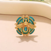 "Aurellia" Green Bee Ring width=100 