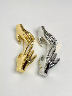 "Andriennea" Metal Hands Brooch