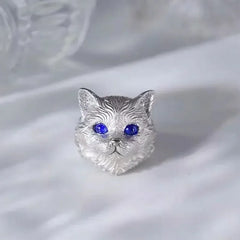 "Audriana" Adjustable Cat Head Ring