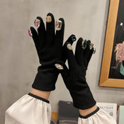 "Glacella" Rhinestone Winter Gloves width=100 