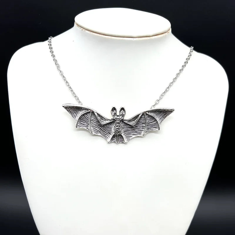 "Umbriel" Beaded Bat Necklace