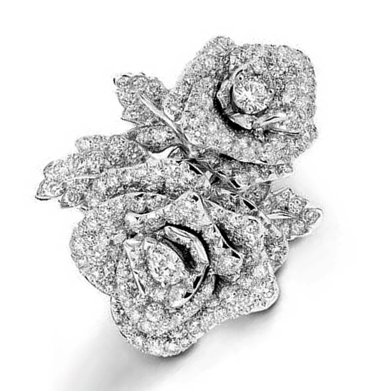 "Belyra" Rhinestone Roses Ring