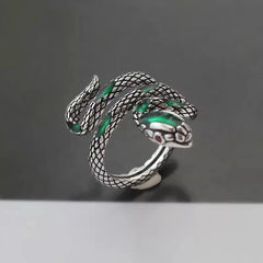 "Thessalos" Green Snake Ring