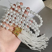 "Perloria" Pearl Tassel Necklace width=100 