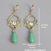 "Florentis" Green Flower Earrings width=100 