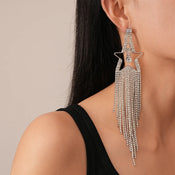 "Glenisse" Star Long Tassel Earrings width=100 