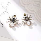 "Arachna" Spider Pearl Earrings width=100 