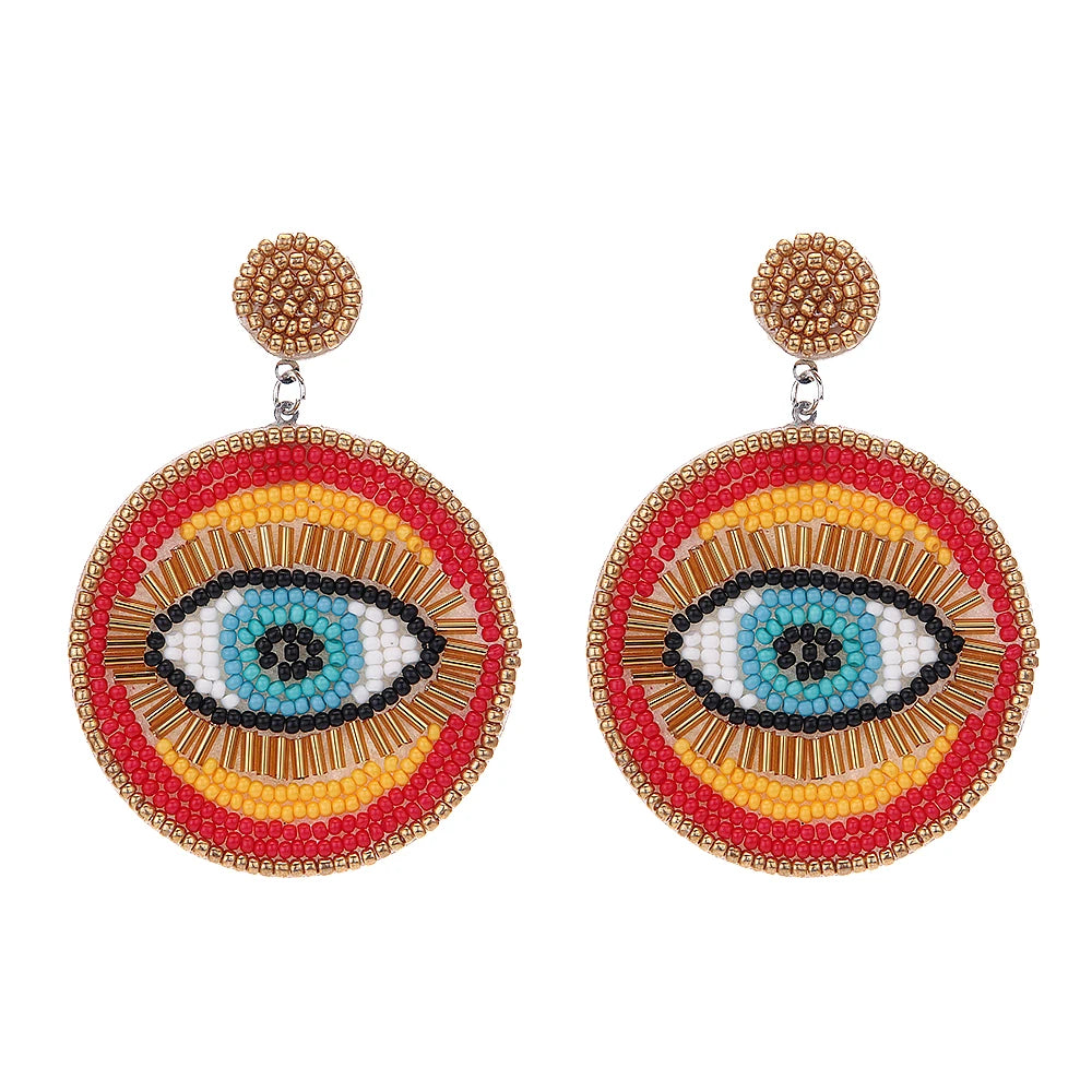 "Khensetra" Eye Heart Drop Earrings