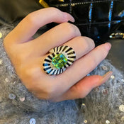 "Smaragda" Enamel Green Ring width=100 