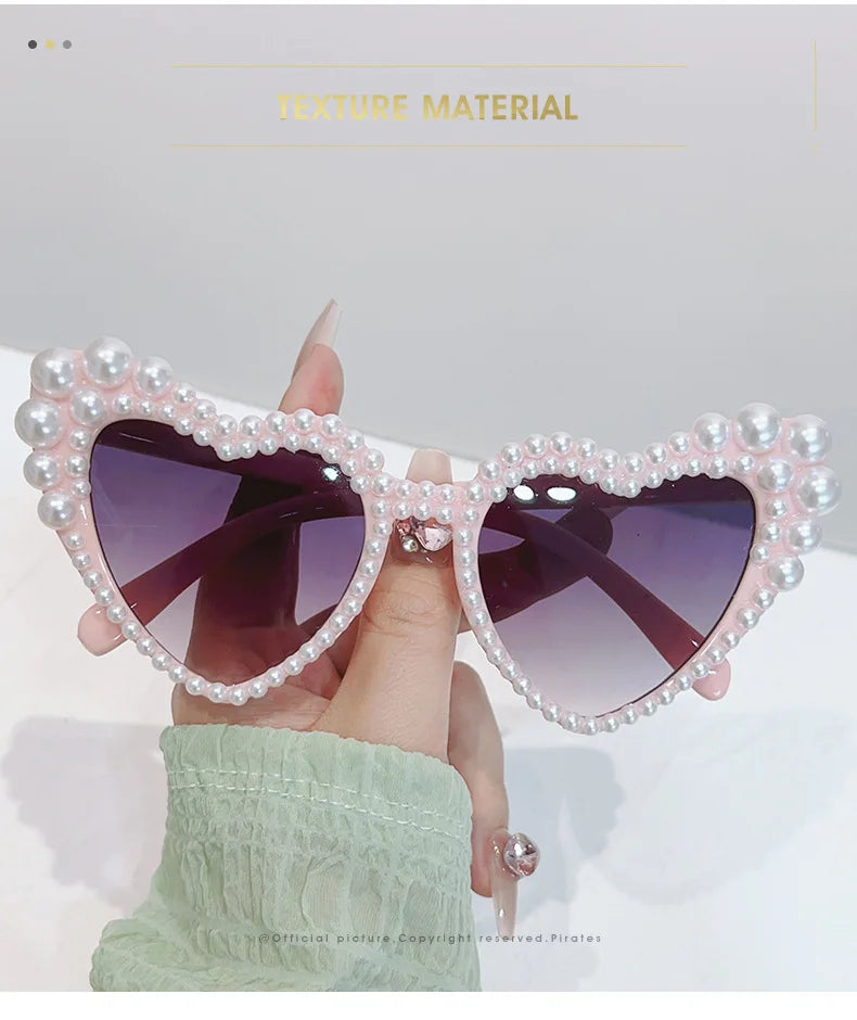 "Lallia" Pearl Heart Sunglasses