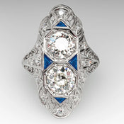 "Isadora" Blue Enamel Ring width=100 