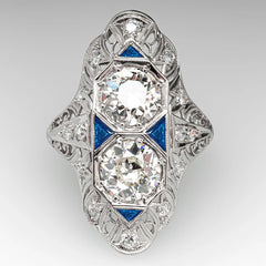 "Isadora" Blue Enamel Ring