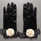 "Sabina" Camellia Satin Gloves width=100 