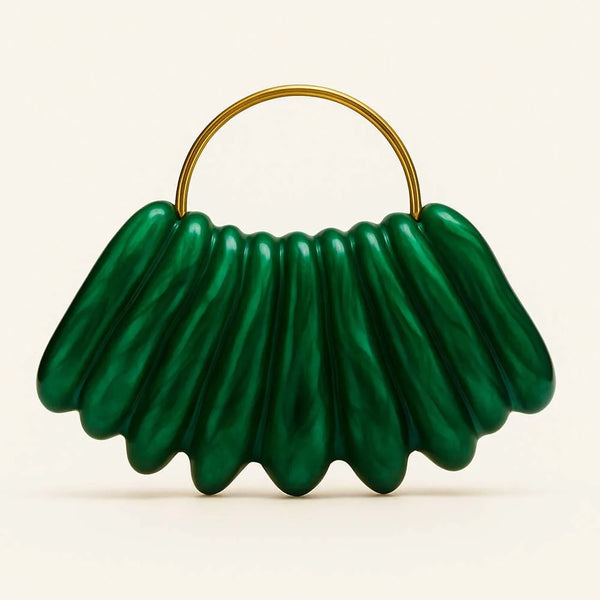 "Marbelle" Wave Shell Clutch