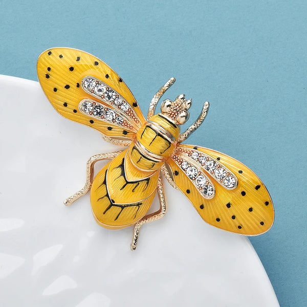 "Apiselle" Yellow Bee Brooch