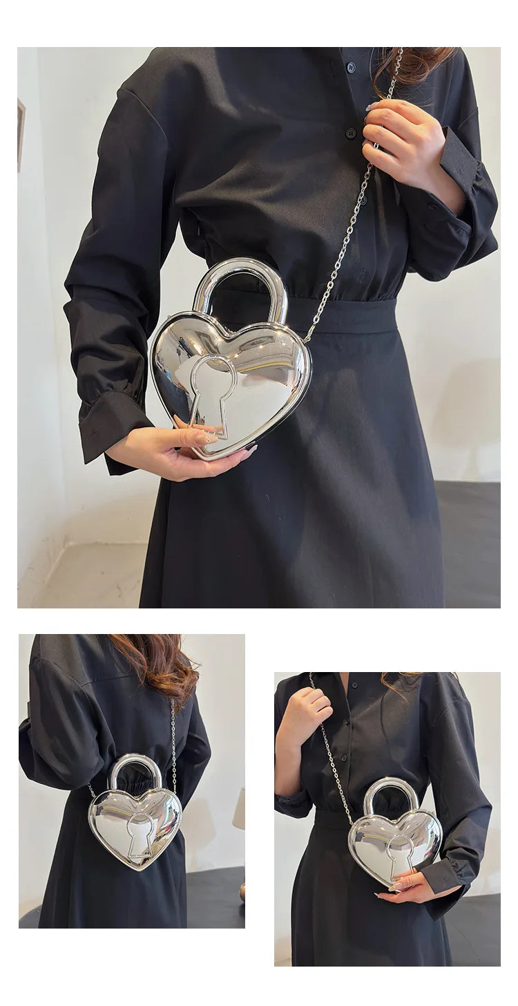 "Drusina" Heart Padlock Handbag