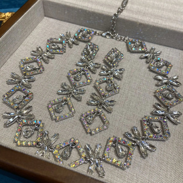 "Chryseis" Square Rhinestone Set