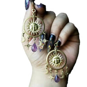 "Solonix" Celestial Tassel Earrings width=100 