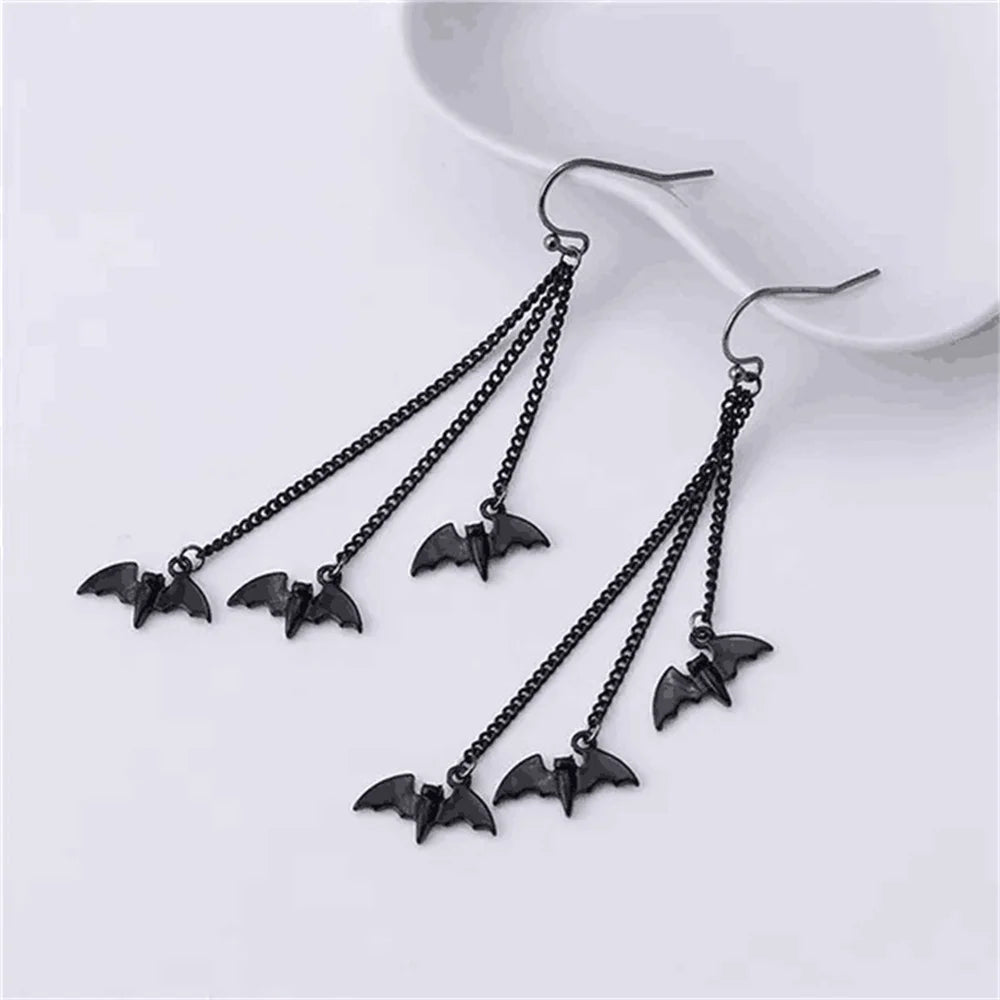 "Nerephina" Bat Tassel Earrings