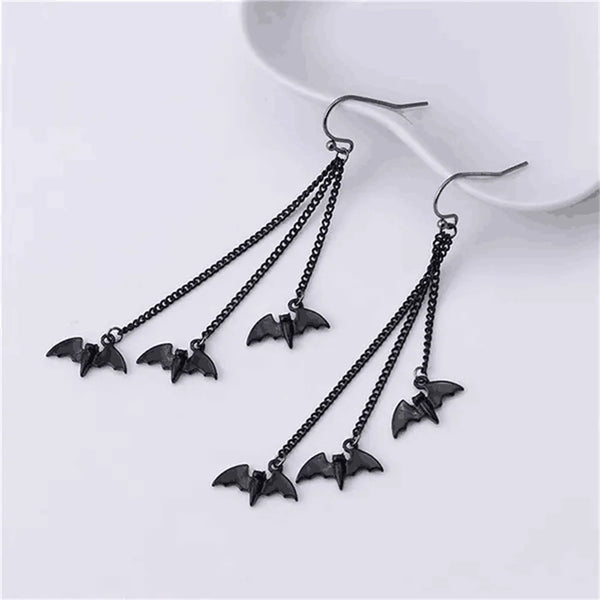 "Nerephina" Bat Tassel Earrings