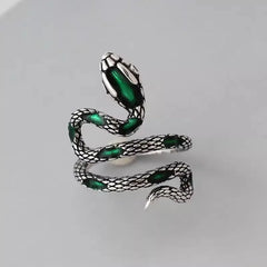 "Thessalos" Green Snake Ring