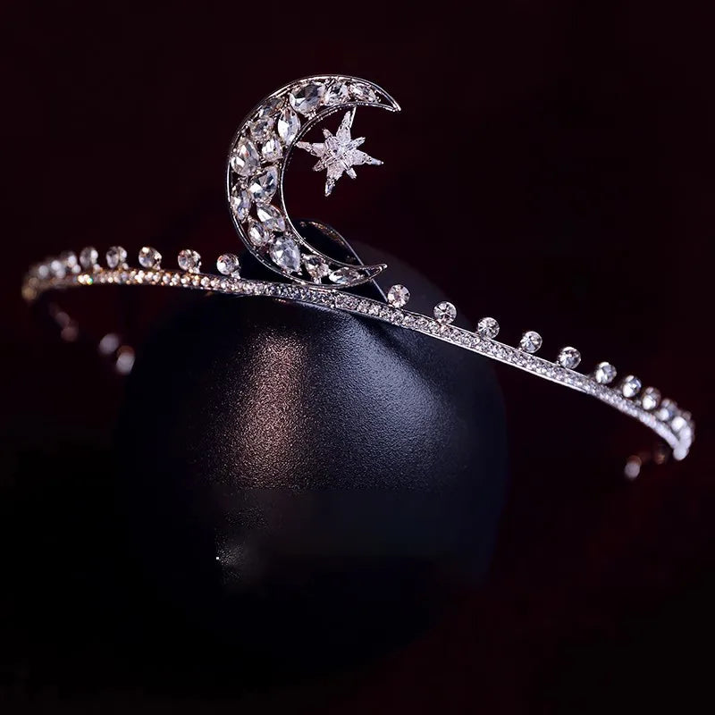 "Corinna" Rhinestone Moon Tiara Headband