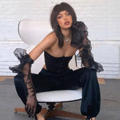 "Margery" Lace Elbow Gloves width=100 