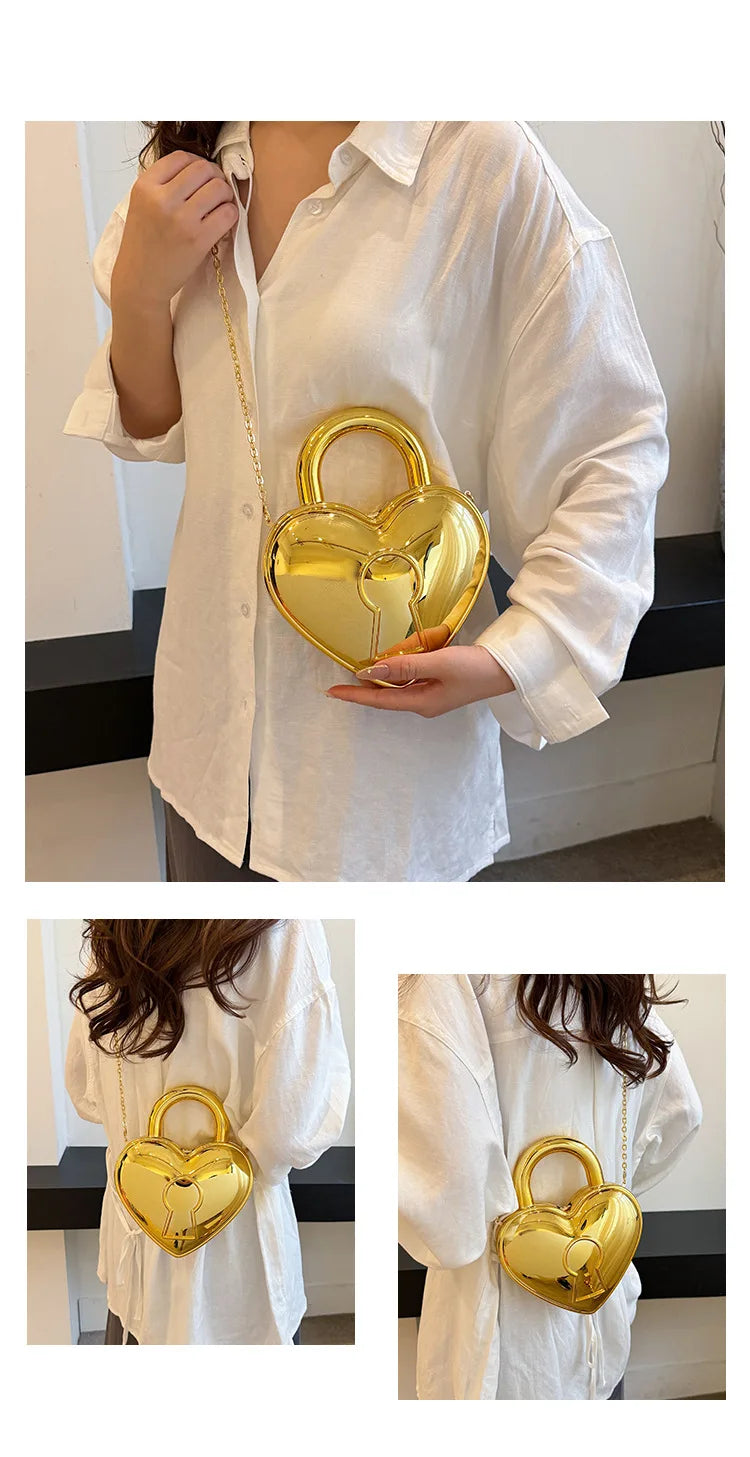 "Drusina" Heart Padlock Handbag