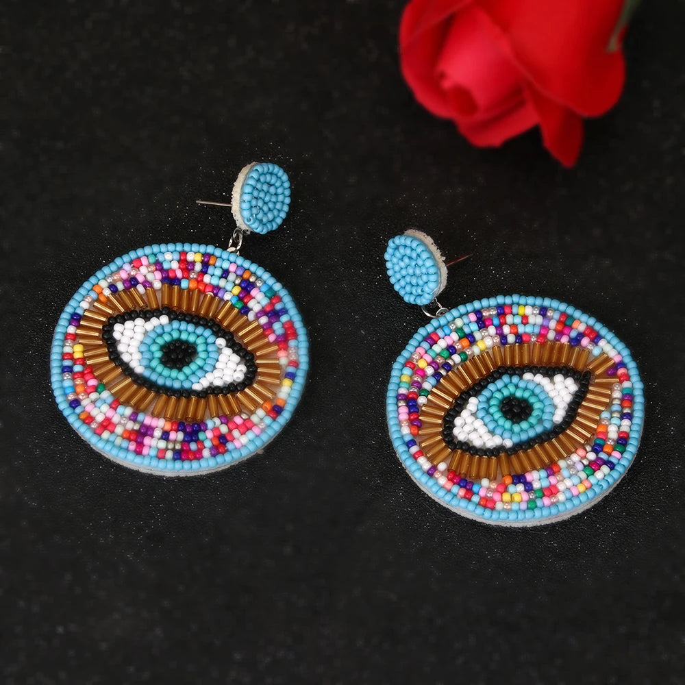 "Khensetra" Eye Heart Drop Earrings