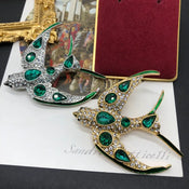 "Clarissa" Rhinestone Swallow Brooch width=100 