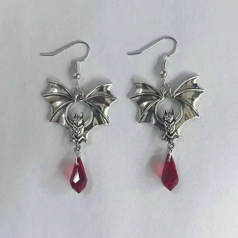 "Calyphene" Bat Drop Earrings