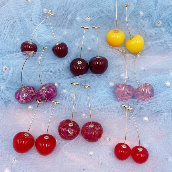 "Cerisia" Cherry Drop Earrings