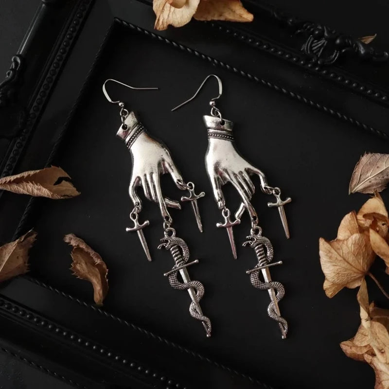 "Morwynelle" Dagger Snake Earrings