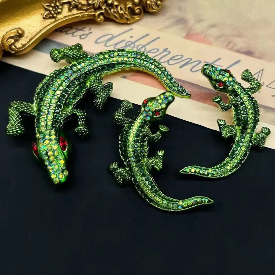 "Bellatrix" Gator Earrings & Brooch