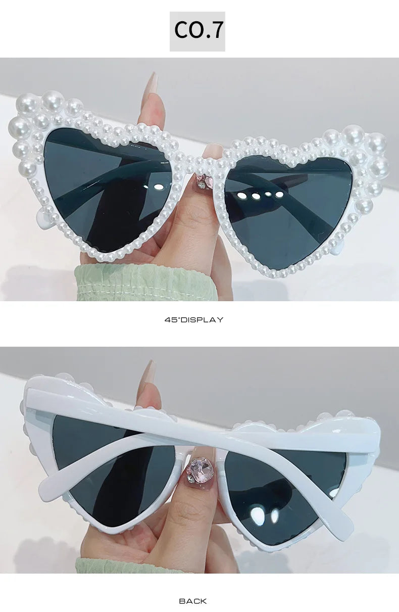 "Lallia" Pearl Heart Sunglasses