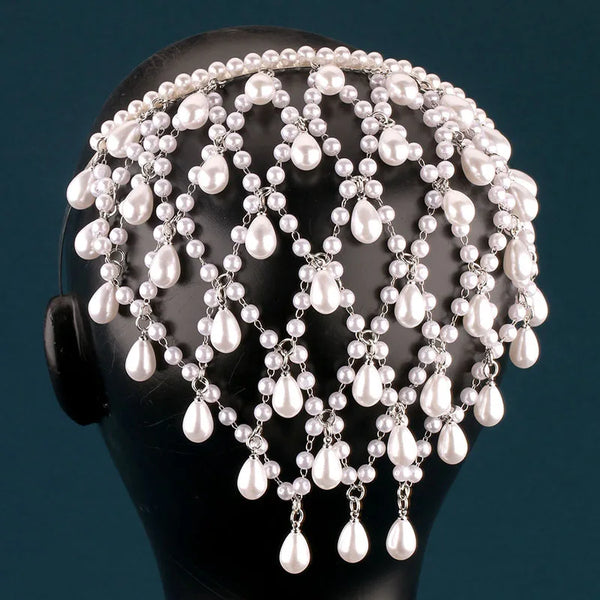 "Perlona" Pearl Net Headband