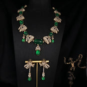 "Emeralda" Faux Emerald Necklace and Earrings width=100 