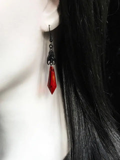 "Morvanna" Red Bat Earrings