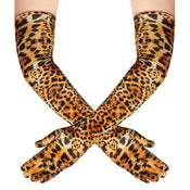 "Leontara" Leopard Velvet Gloves width=100 