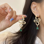 "Florizel" Snake Drop Earrings width=100 