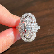 "Camyssia" Art Deco Cocktail Ring width=100 