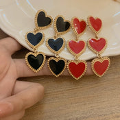 "Vinoria" Wine Heart Earrings width=100 