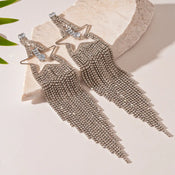 "Glenisse" Star Long Tassel Earrings width=100 