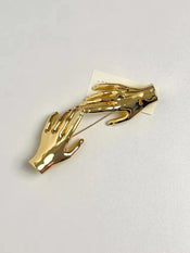 "Andriennea" Metal Hands Brooch width=100 