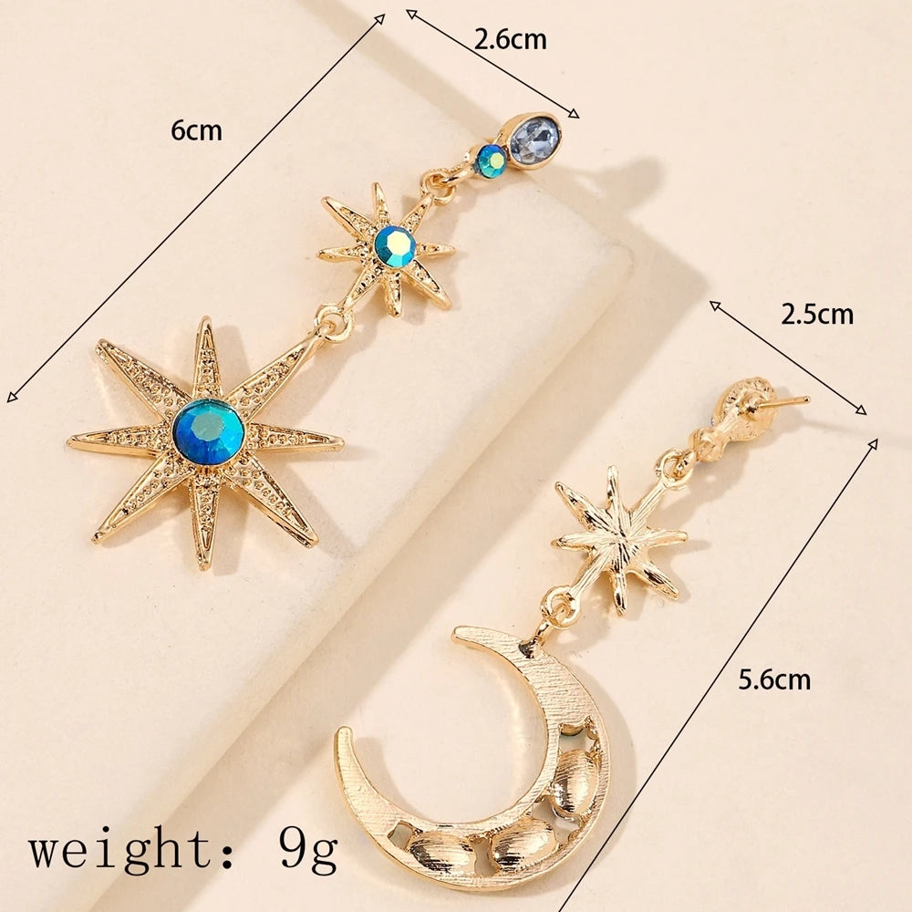 "Euphyssa" Asymmetric  Celestial Earrings