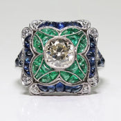 "Corvessa" Art Deco Ring width=100 